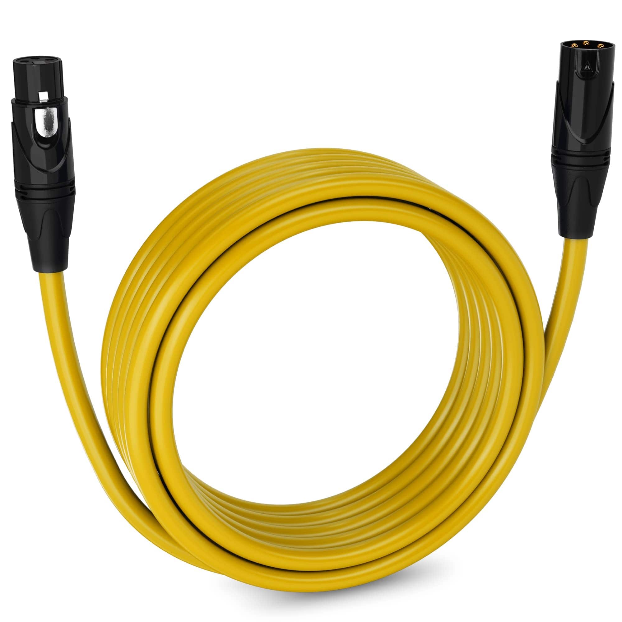 Front. Lyxpro - 20 ft Balanced XLR Cable, Male to Female, 3 Pin Microphone Cable - Yellow.