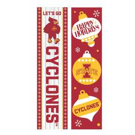 Evergreen Enterprises - Iowa State Cyclones 47" Double Sided Christmas Leaner Fan Sign - Multicolor