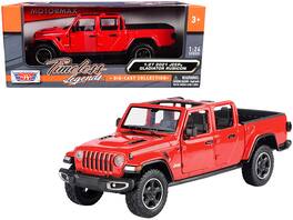2021 Jeep Gladiator Rubicon (Open Top) Pickup Truck 1/24-1/27 Diecast Model Car by Motormax - Red