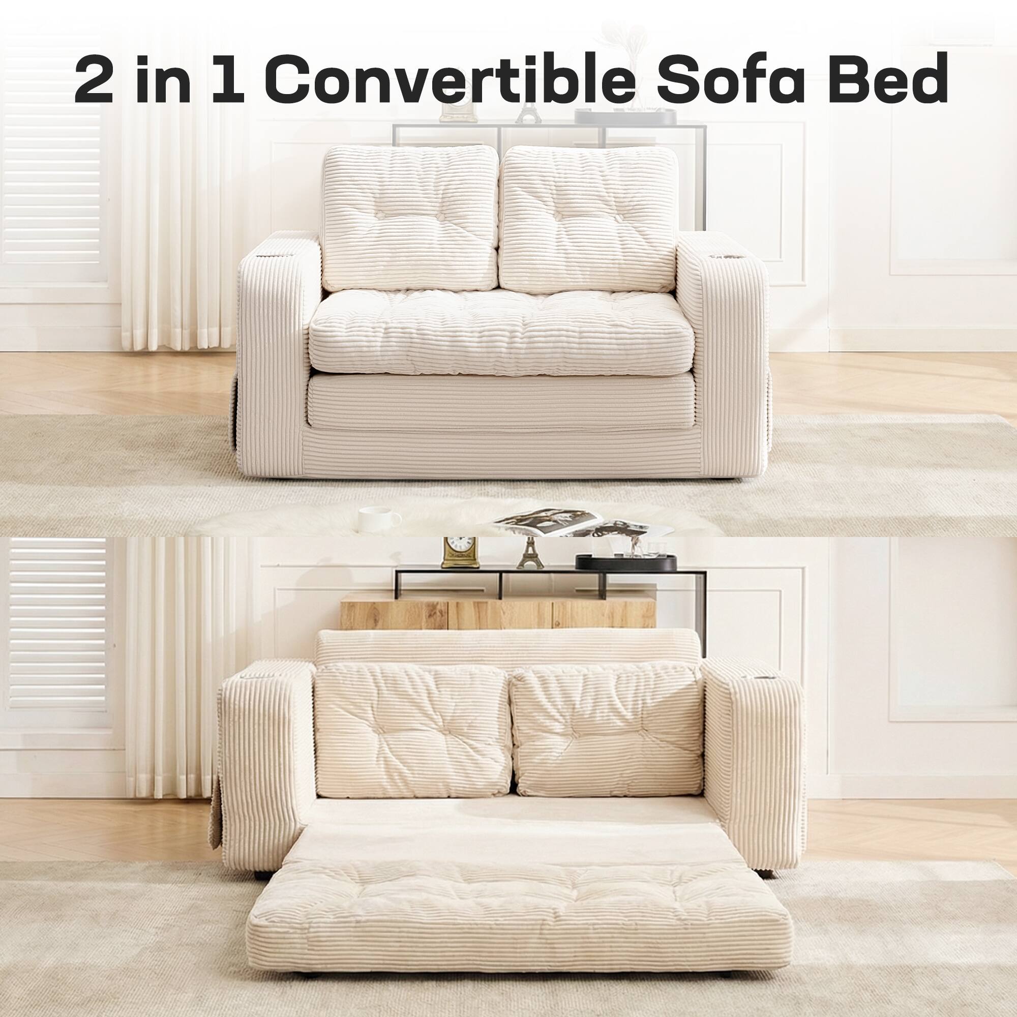 2 in 1 Convertible Sofa Bed