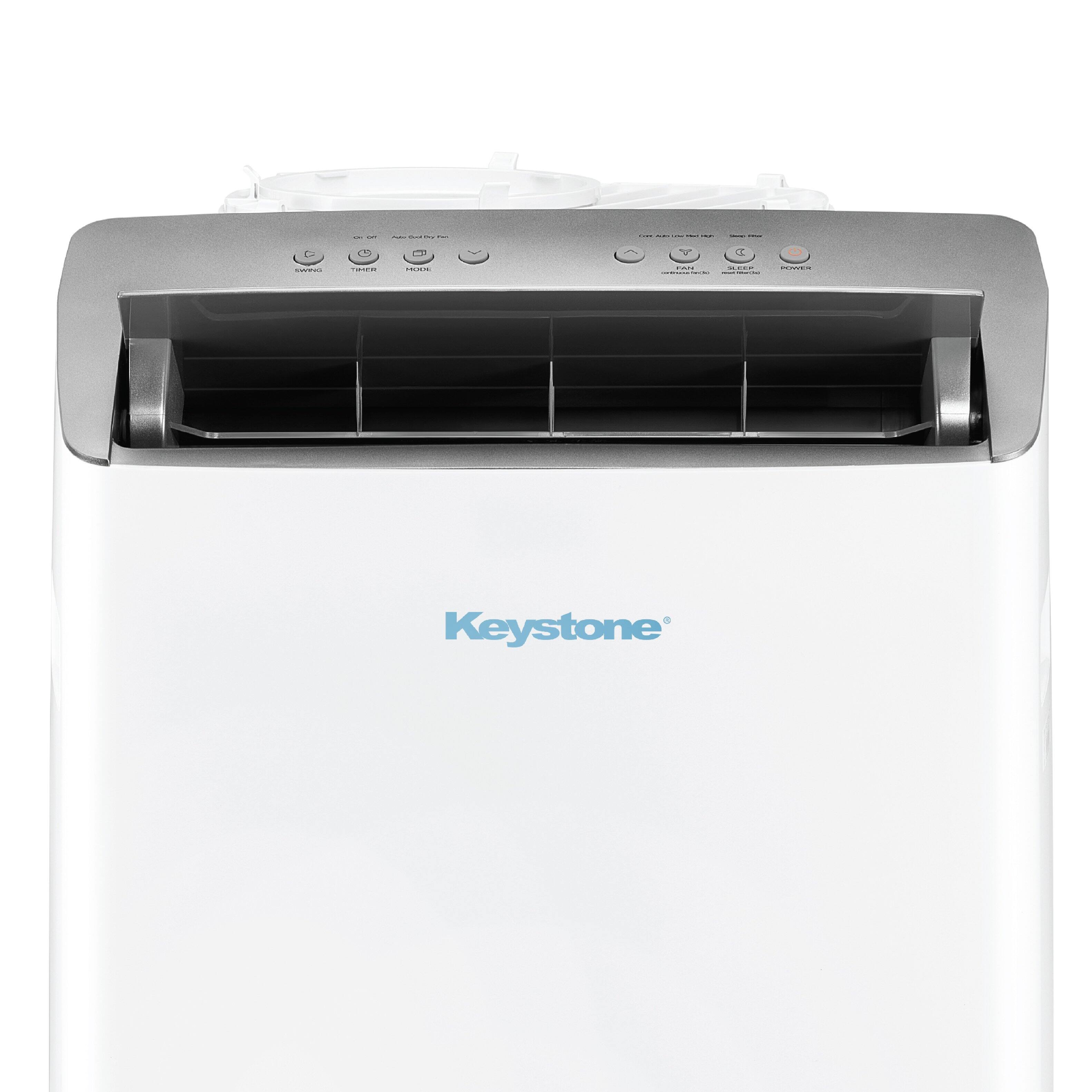 Alt View 8. Keystone - 14,000 BTU ASHRAE/12,000 BTU DOE Portable Inverter Air Conditioner with Remote Control - White.