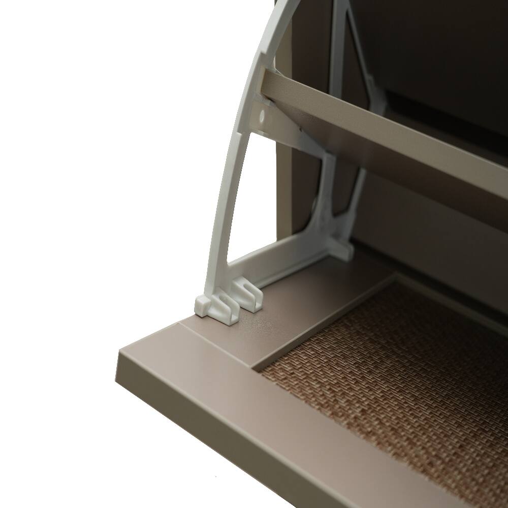 Alt View 7. Loheer - Loheer 2-Tier Shoe Rack for Entryway, Antique Grey Shoe Storage Organizer, Holds 12 Pairs - Antique Grey.