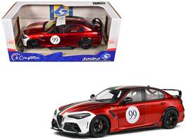 Solido - 2022 Alfa Romeo Giulia GTAm #99 Red Metallic Black Top Italian Flag Stripes "Mugello 1969" Livery 1/18 Competition - Red Metallic And Black