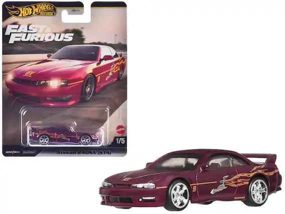 Hot Wheels
Premium
Fast & Furious
HNW46
Nissan 240SX (S14)
1/5
Metal/Metal
Real Riders
Mattel
TOYO TIRES