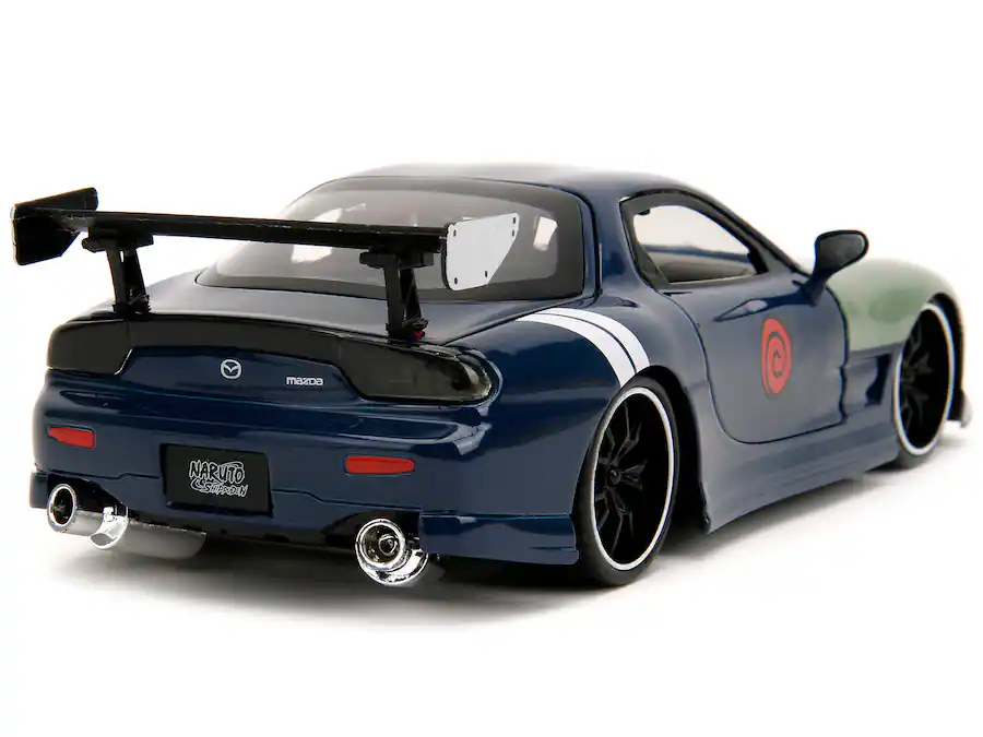 Jada 1993 Mazda RX 7 1/24 Diecast Dark Blue Green Hood with Kakashi ...