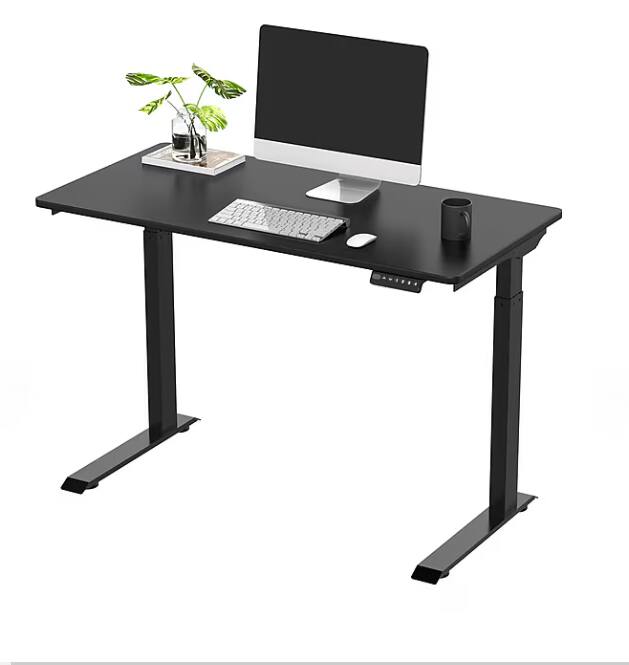 Left. FlexiSpot - FlexiSpot 48"W Electric Height Adjustable Standing Desk, with Programmable Controls & Anti-Collision, Black - Black.