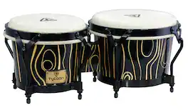 Tycoon Percussion - Supremo Select 7-Inch and 8.5-Inch Siam Oak Bongo Drum Set with Water Buffalo Skin Heads, Classic-Pro Hoops and Wrench