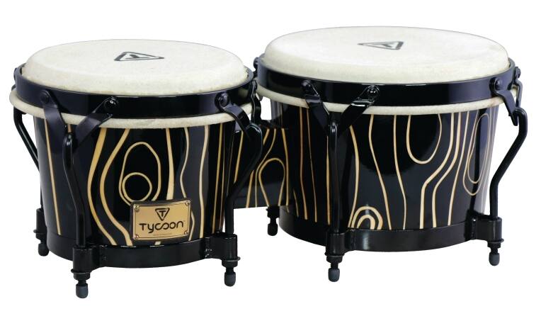Tycoon Percussion - Supremo Select 7-Inch and 8.5-Inch Siam Oak Bongo Drum Set with Water Buffalo Skin Heads, Classic-Pro Hoops and Wrench
