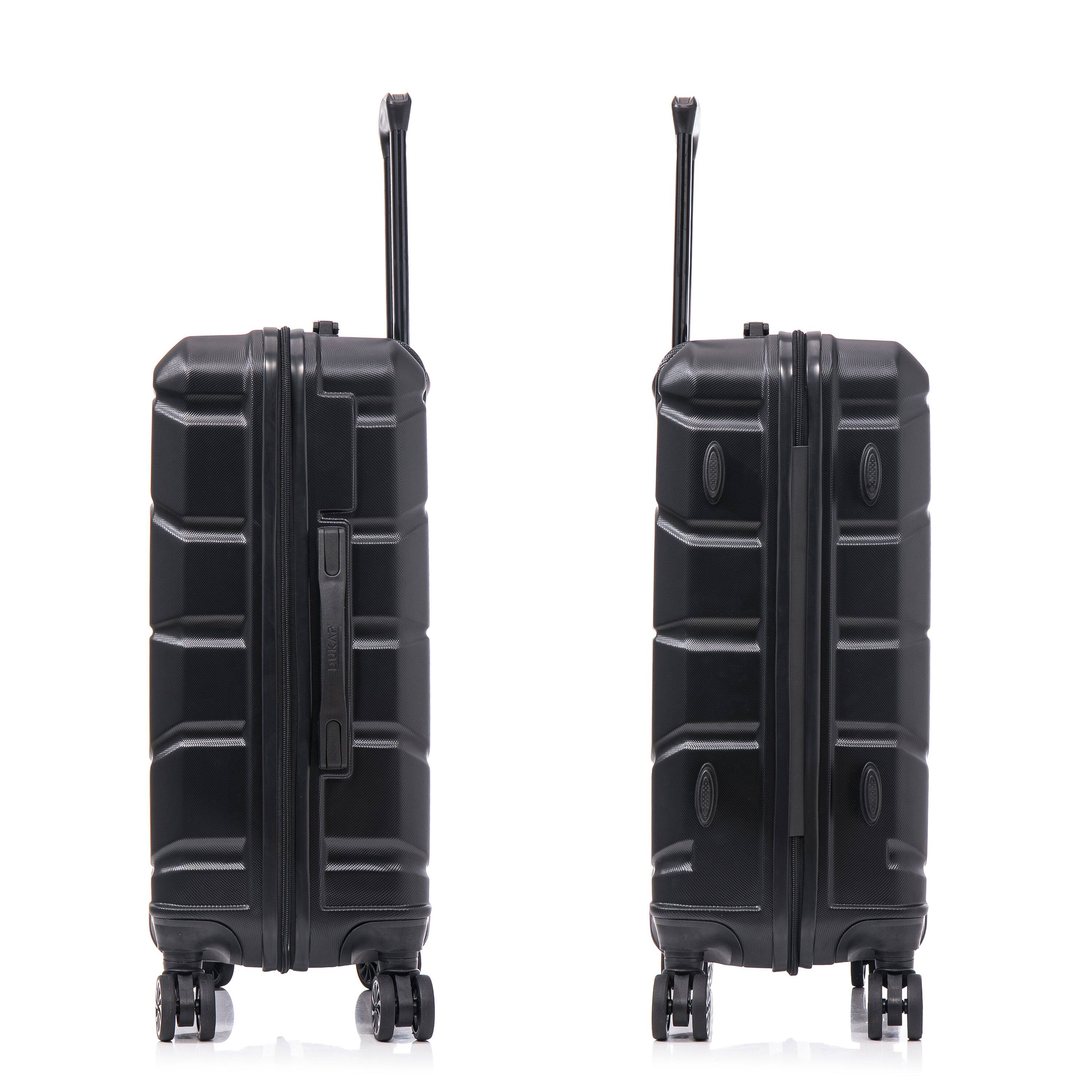 Alt View 2. DUKAP - Sense Lightweight Hardside Spinner 3 Piece Luggage Set  20"/24"/28" - BLACK.