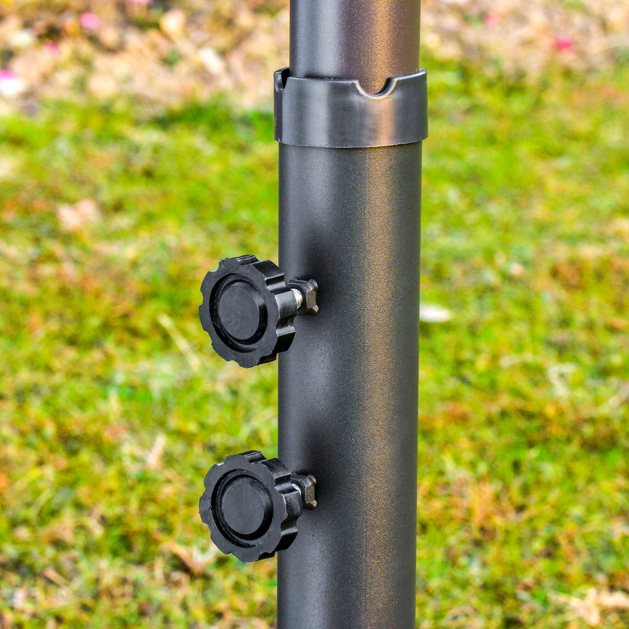 Alt View 5. Outsunny - Large Patio Umbrella with Base Included, 15' Steel Rectangular Double Sided Outdoor Umbrella - Beige.