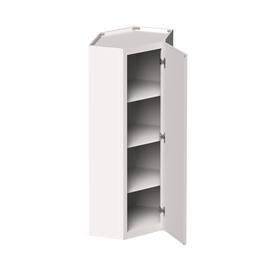 Boyel Living - 24-in W x 42-in H x 12-in D Slim Shaker RTA Kitchen Diagonal Corner Wall Cabinet with Soft-Close - Snow White