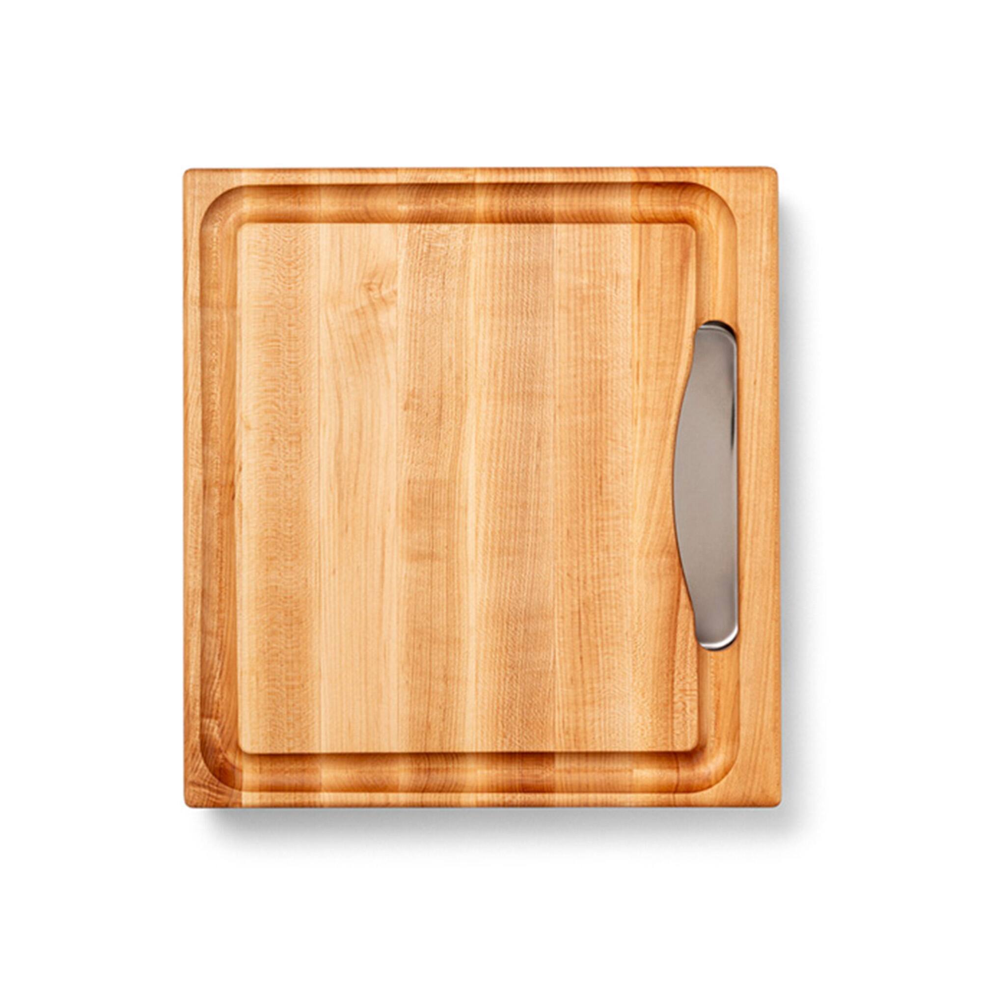 Front. John Boos - John Boos Reversible Wood Cutting Board with Juice Groove & Tray, Maple - Brown.