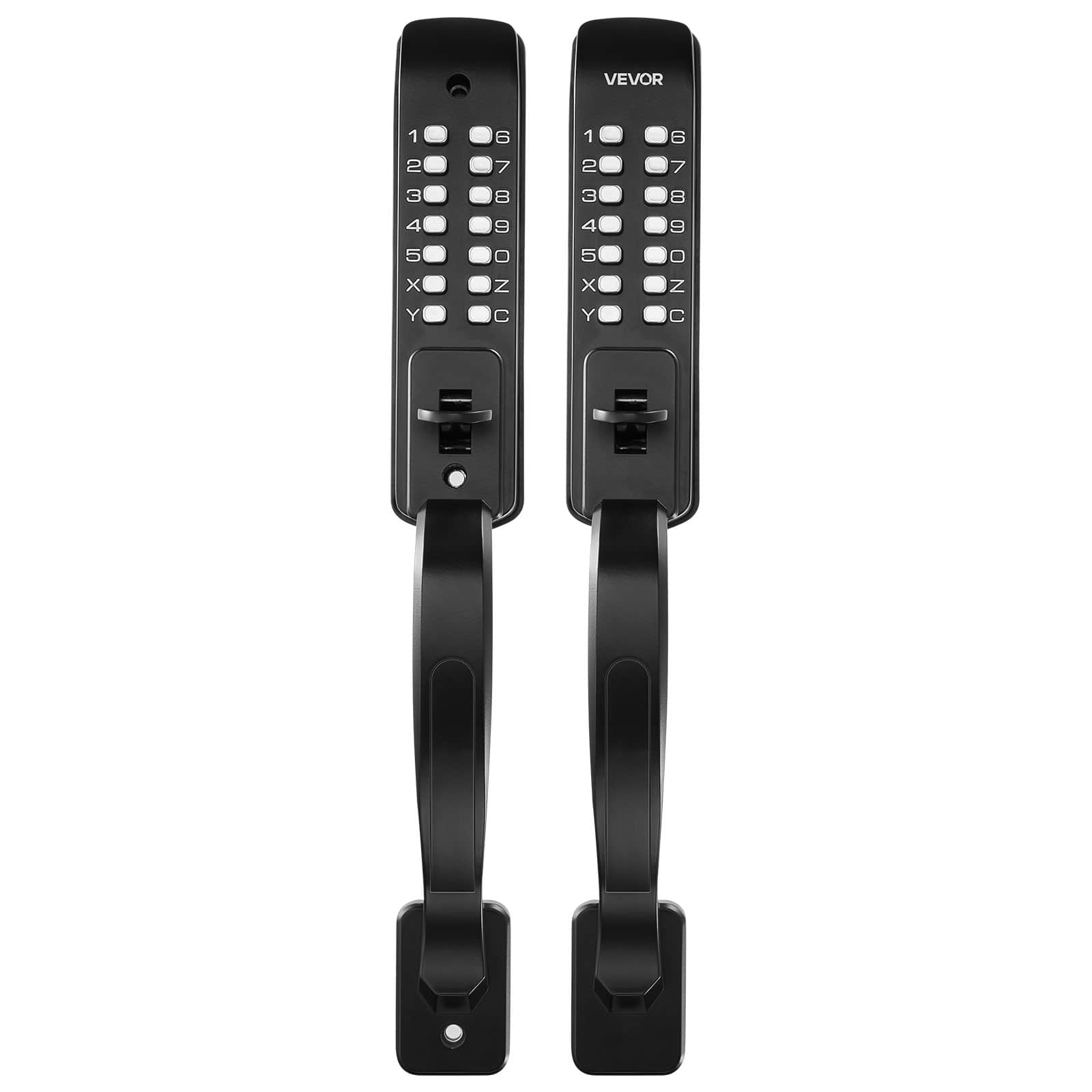 VEVOR - Mechanical Keyless Entry Door Lock, 2.0 Code Upgrade, 4-7 Digits Code, Double-Sided Push Button Combination Keypad - Black