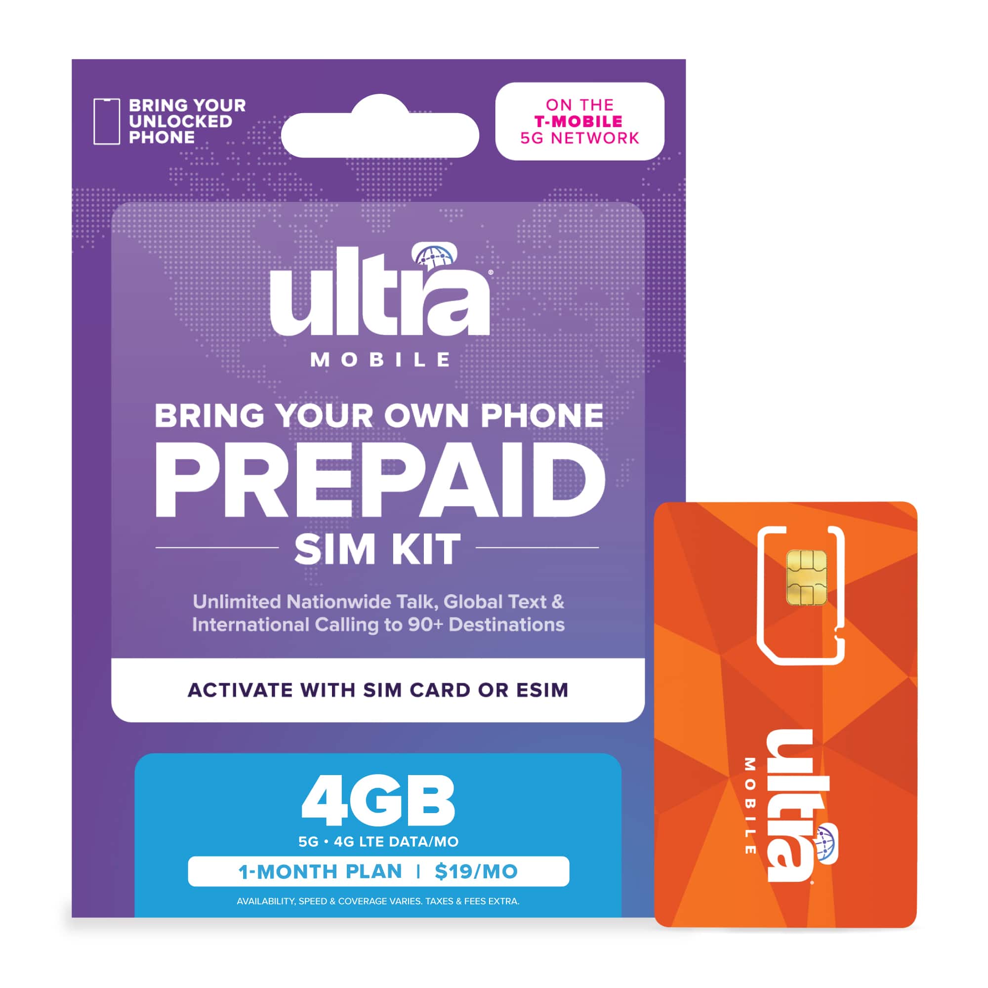 Ultra Mobile - 1-Month 4GB Prepaid SIM Card - Orange - Front_Zoom