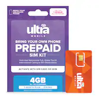 Ultra Mobile - 1-Month 4GB Prepaid SIM Card - Orange - Front_Zoom