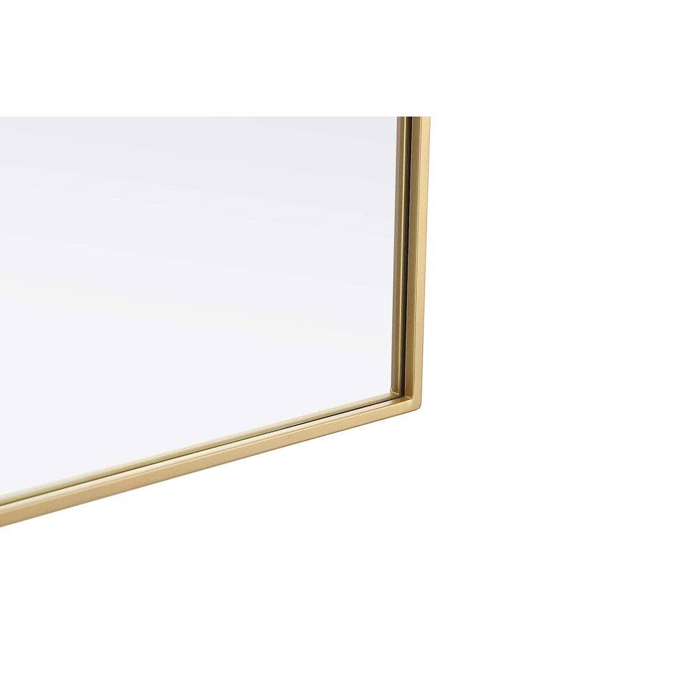 Left. Elegant Kitchen and Bath - Notched Metal Mirror 22x30 inch in Brass - Brass.