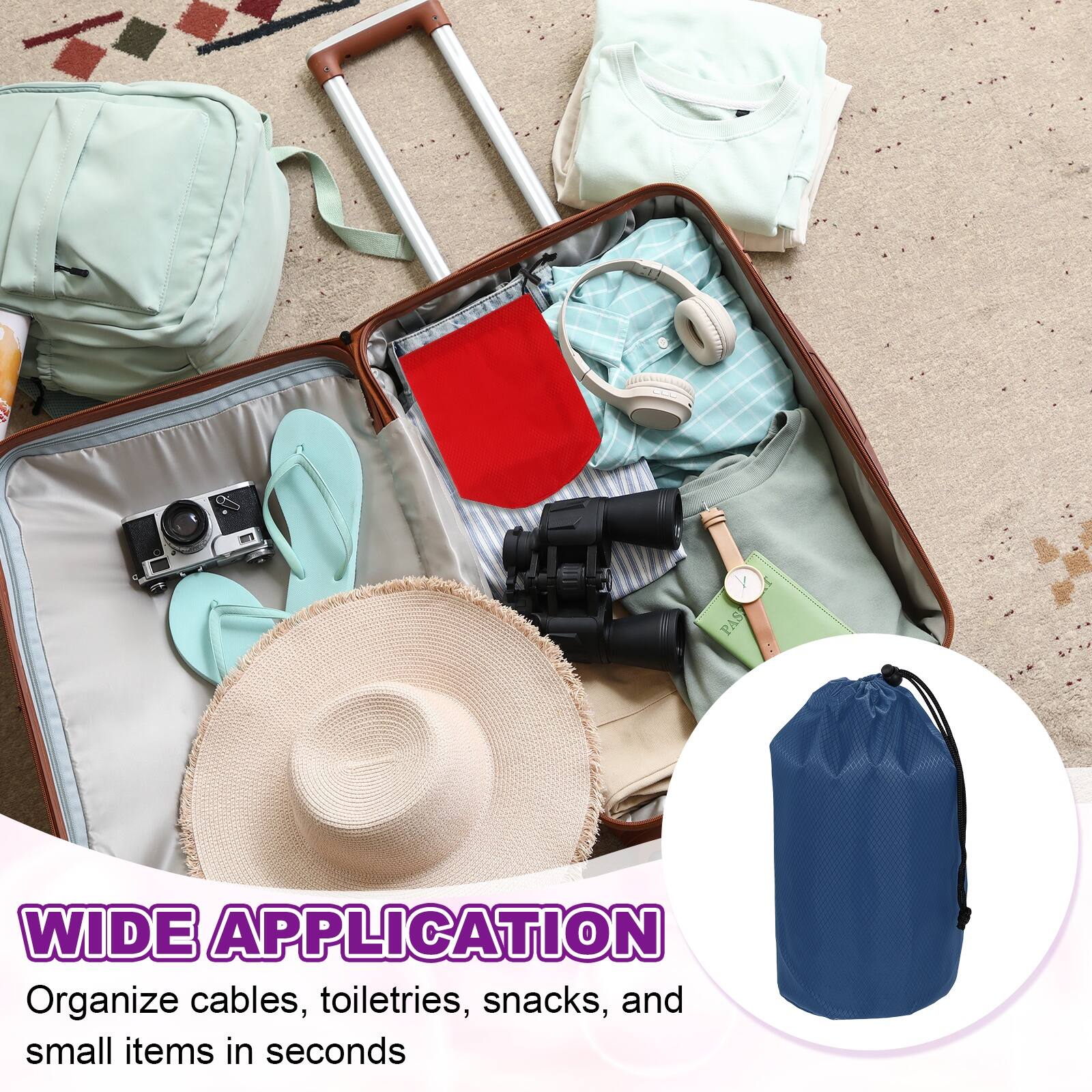 WIDE APPLICATION  
Organize cables, toiletries, snacks, and small items in seconds