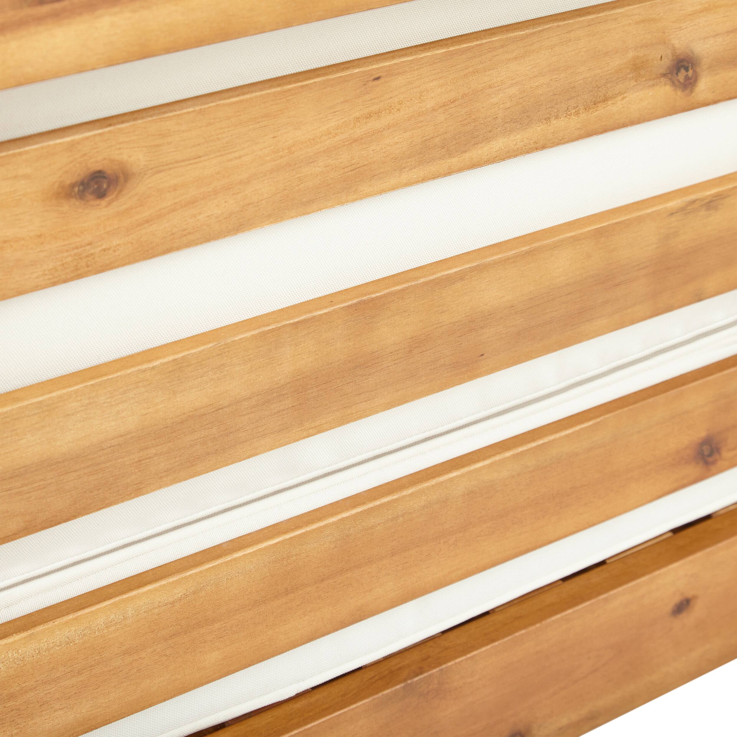 Alt View 5. Mondawe - Acacia Wood Club Chair with Waterproof Cushions - Beige.