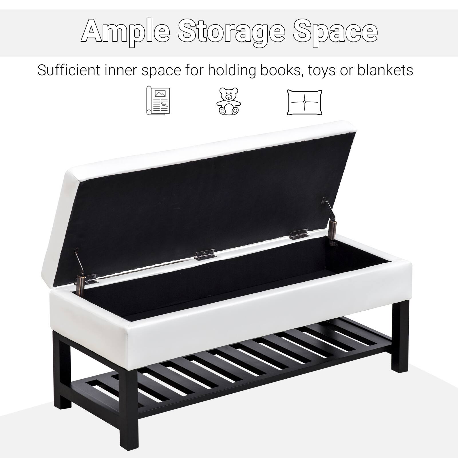 Ample Storage Space

Sufficient inner space for holding books, toys or blankets