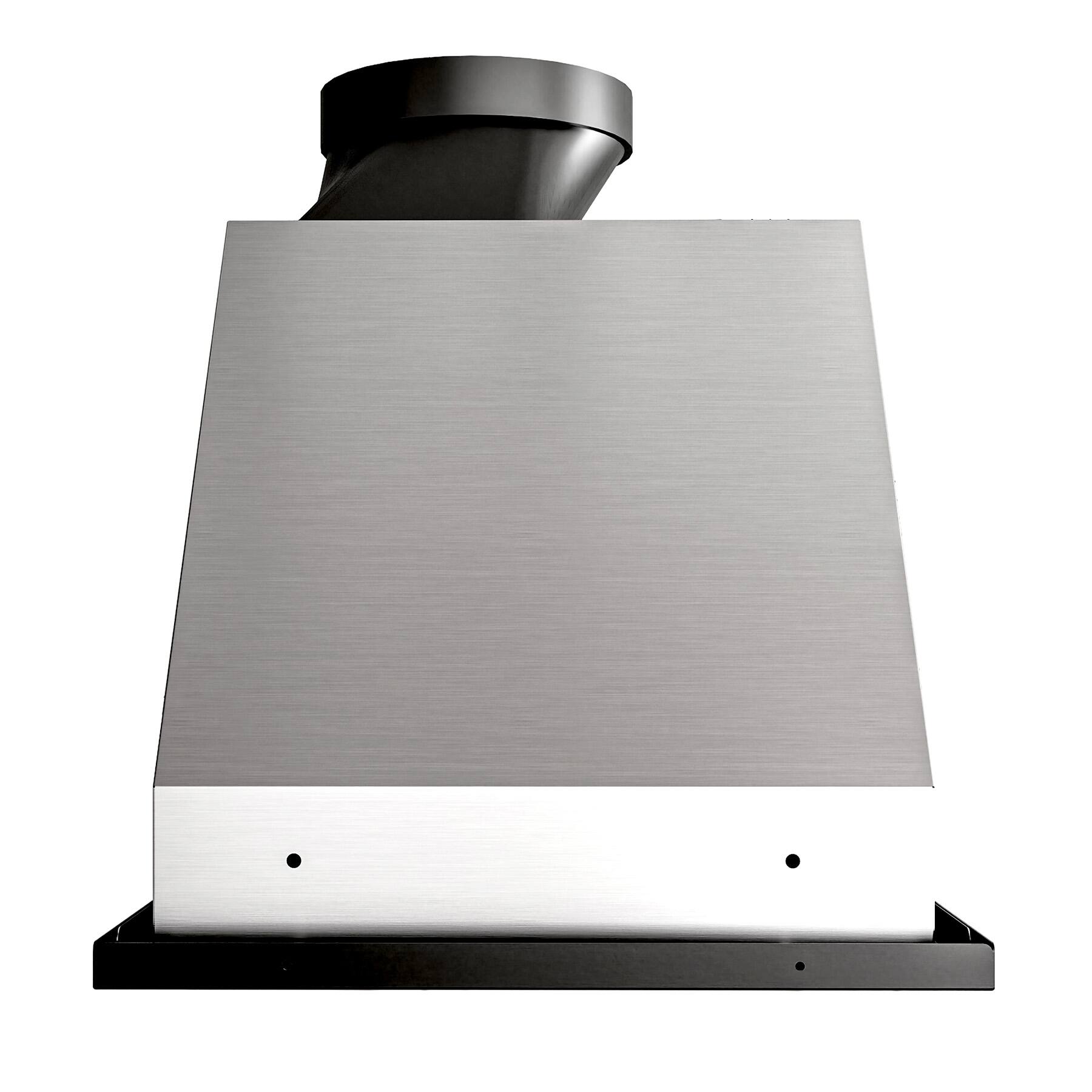 Left. Onefly - 36 inches - Convertible - Insert Range Hood - Black Stainless Steel.