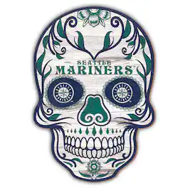 Fan Creations - Seattle Mariners 12'' Sugar Skull Sign - Multicolor
