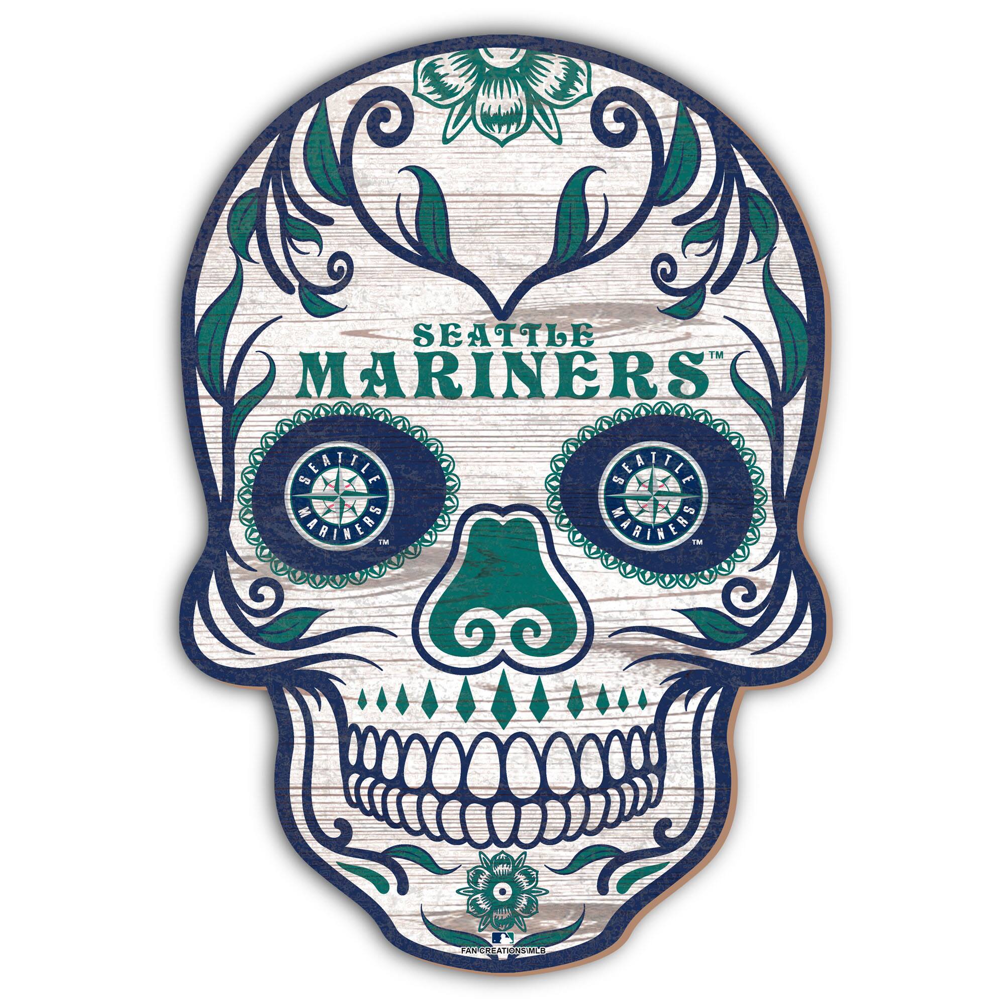 Seattle Mariners 12'' Sugar Skull Sign
