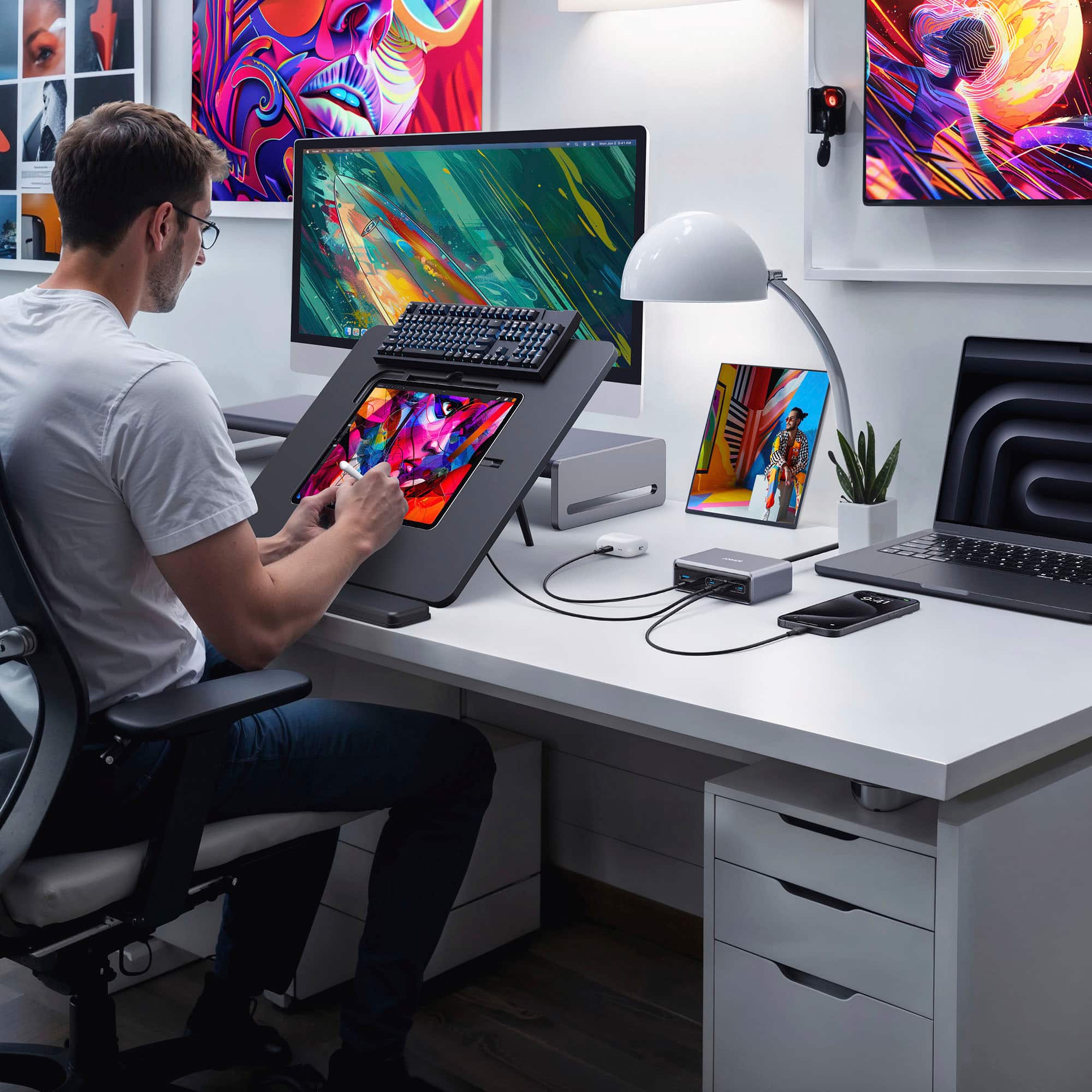 Alt View 17. Anker - Prime Desktop Charger (200W, 6 Ports, GaN) - Silver.