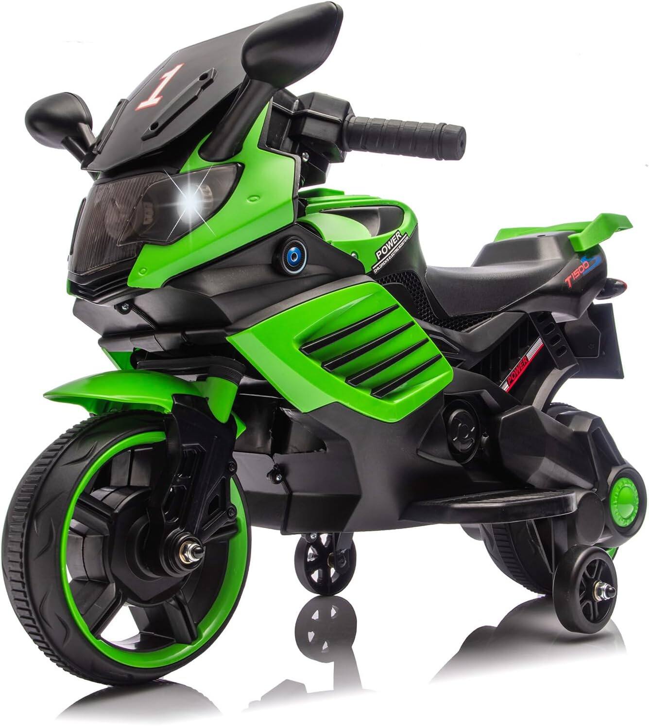 Homhougo - Kids Electric Ride On Motorcycle, 6V Battery Powered Motorcycle for Kids Ages 3+ w/Training Wheels, Auto-Stop Throttle price history on PriceWatchPro