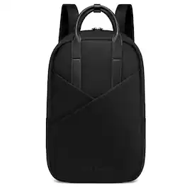 Lux & Nyx - Origami Slim 16" Laptop Backpack - Convertible Shoulder Bag - Black