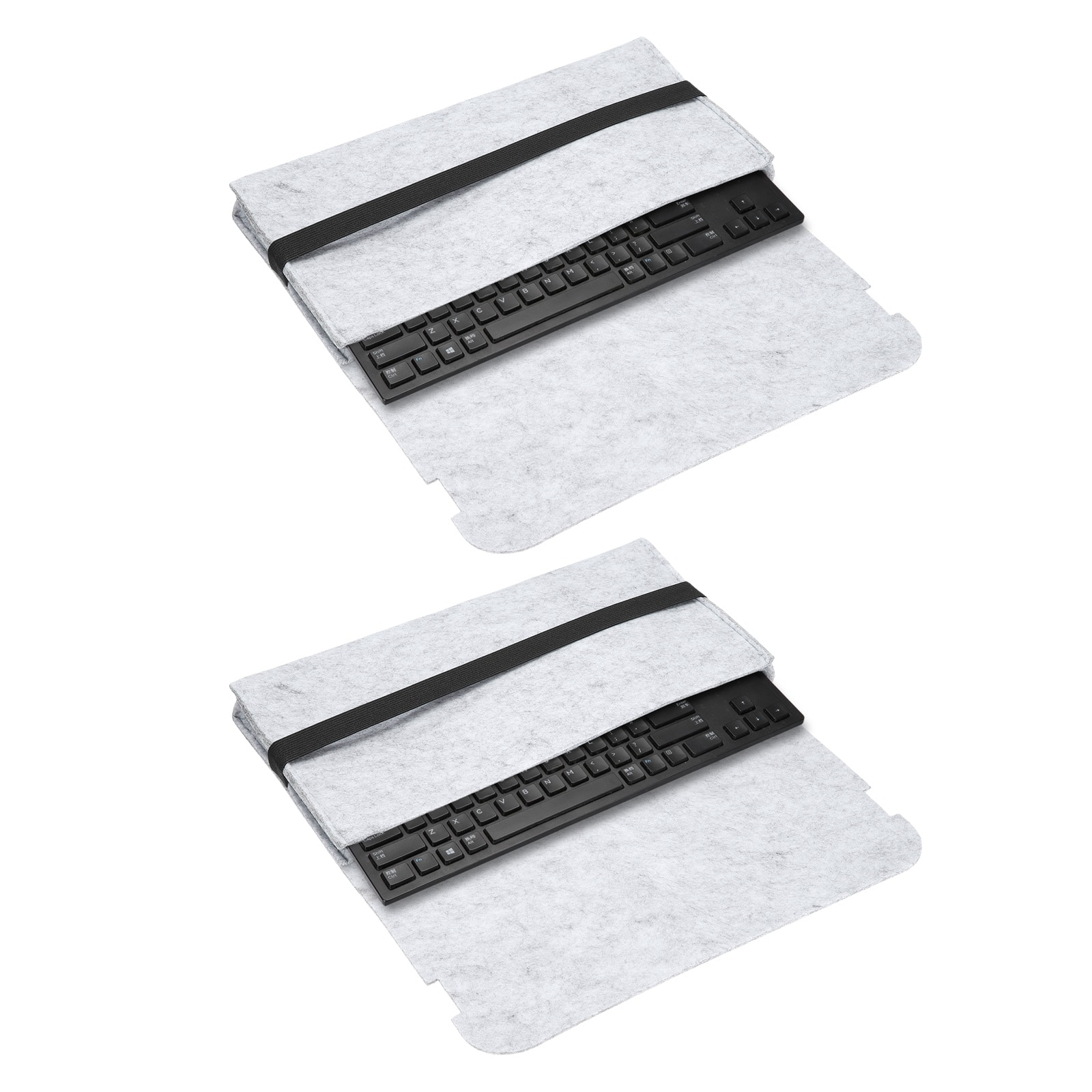 Unique Bargains - 2pcs 84/87 Keys Keyboard Case Sleeve (14.6x7.1x1.8 Inch) Dustproof Waterproof Carrying Case for Mechanical Keyboards - Gray