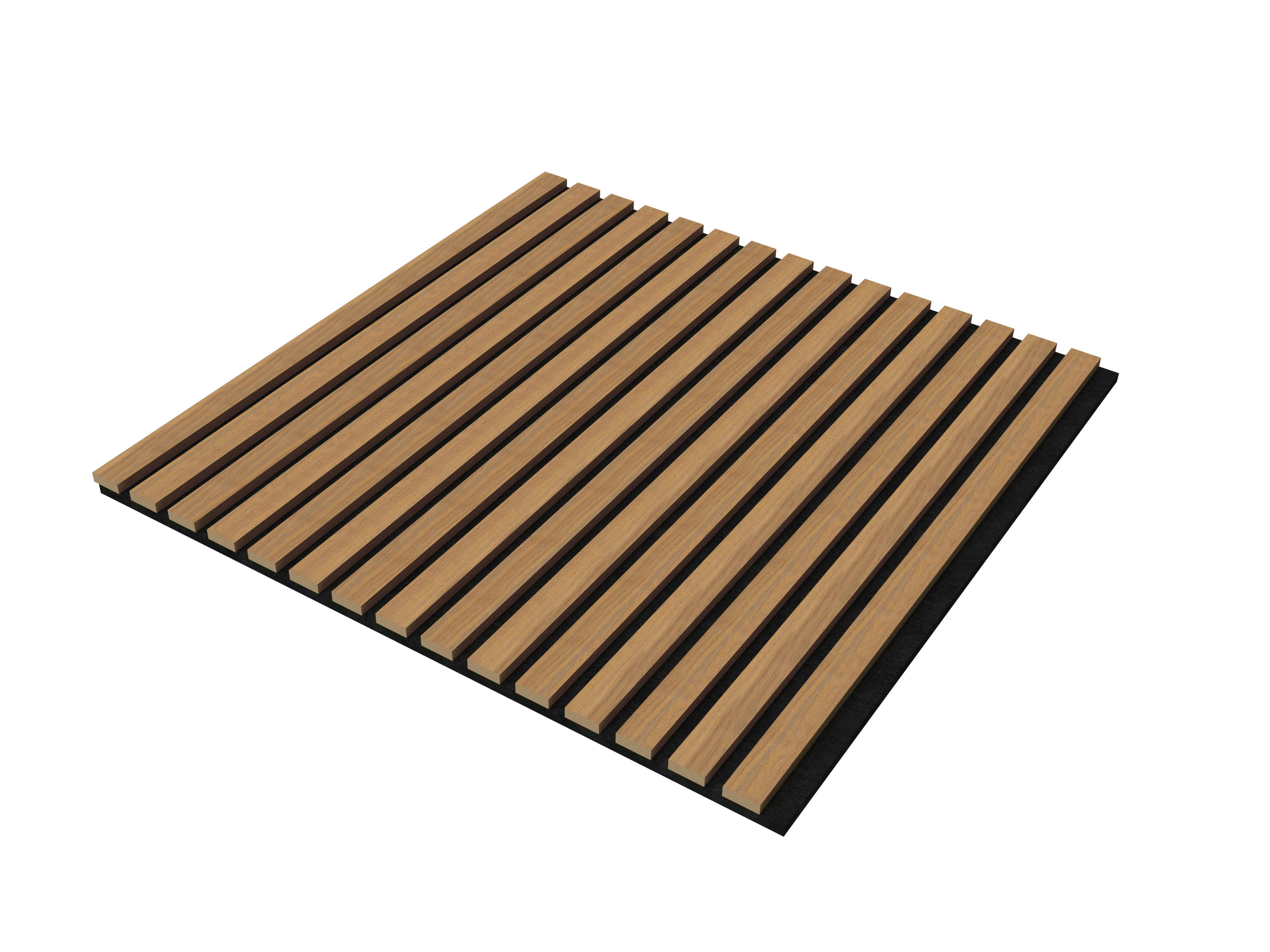 Angle. Mondawe - 4PCS Wooden Strip Acoustic Boards,3D Groove Sound-Absorbing Design, Three-Side Wrapping Craft, Adhesive - Walnut.