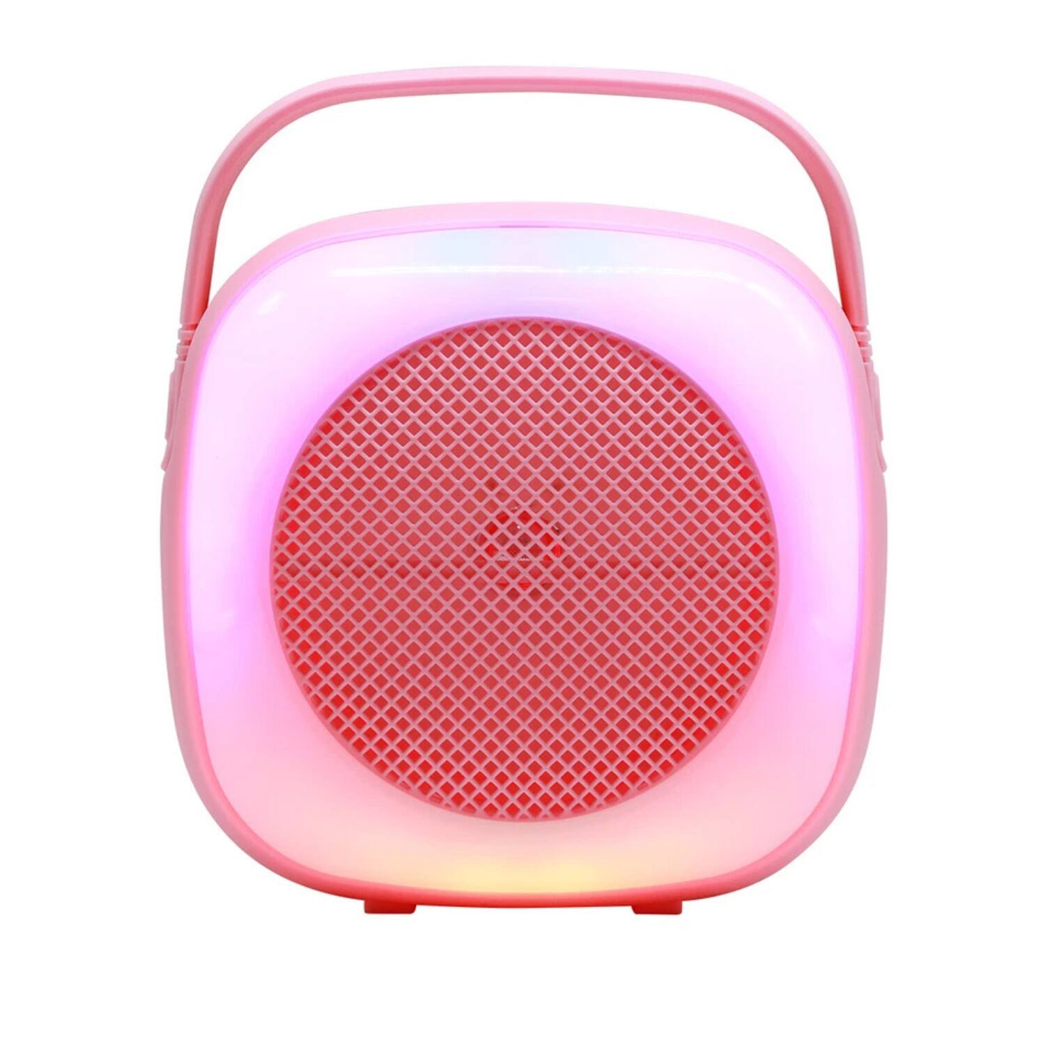 Front. Stock Preferred - Portable 6.5" Mini Bluetooth Speaker RGB Party Lights & Handle Pink.