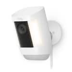 Spotlight Cam Pro, Plug-In with 2K Video and Ring Vision, LED Lights, Dual-Band Wifi, and 3D Motion Detection - White