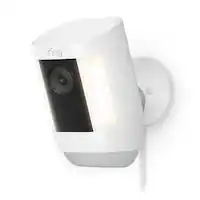 Spotlight Cam Pro, Plug-In with 2K Video and Ring Vision, LED Lights, Dual-Band Wifi, and 3D Motion Detection - White - Front_Zoom