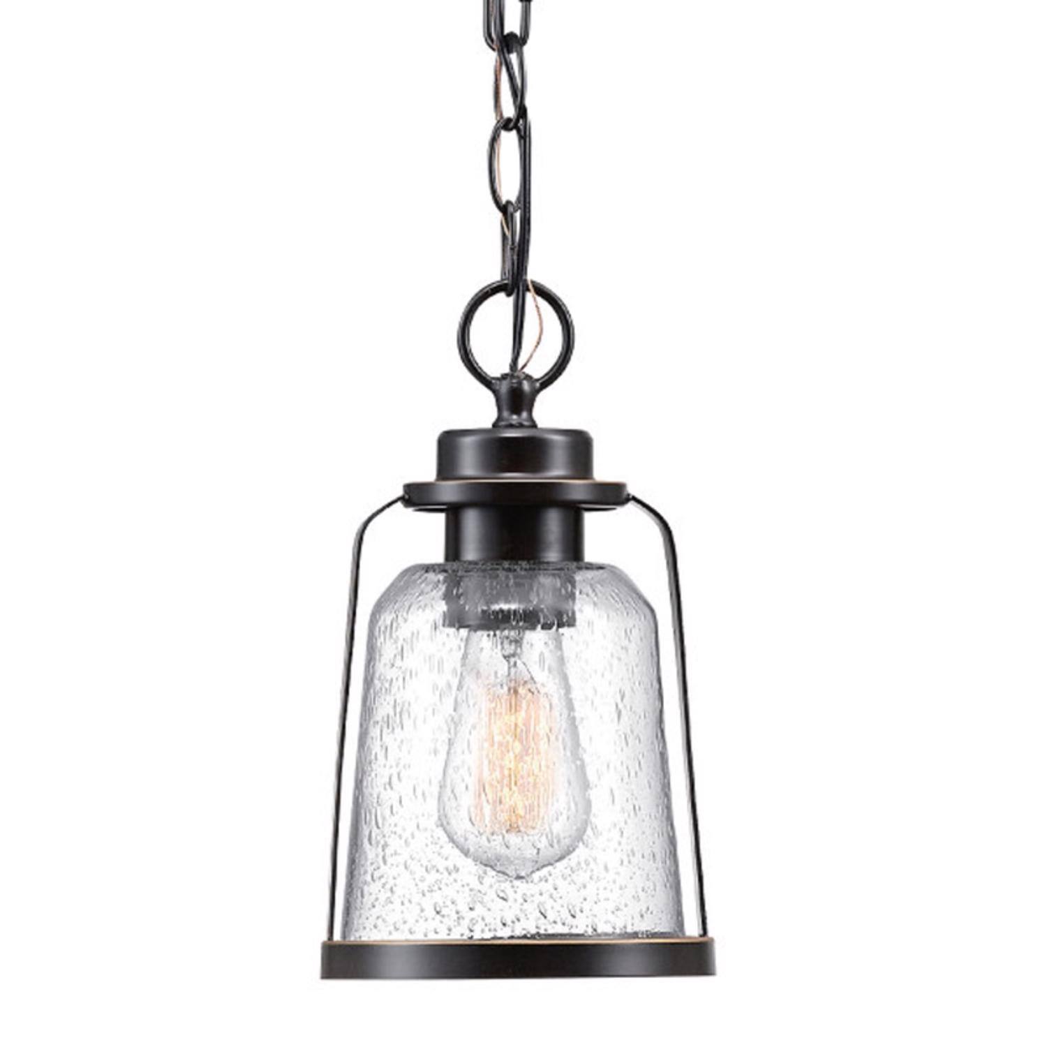 Angle. Globe Electric - Globe Electric Roth Oil Rubbed Bronze Bronze 1 lights Pendant Light.