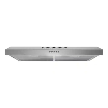 Front. Streamline - 30 in. Almone Ducted Undermount 80 CFM Range Hood, Mesh Filters, Push Button Control, LED Light - Brushed Stainless Steel.