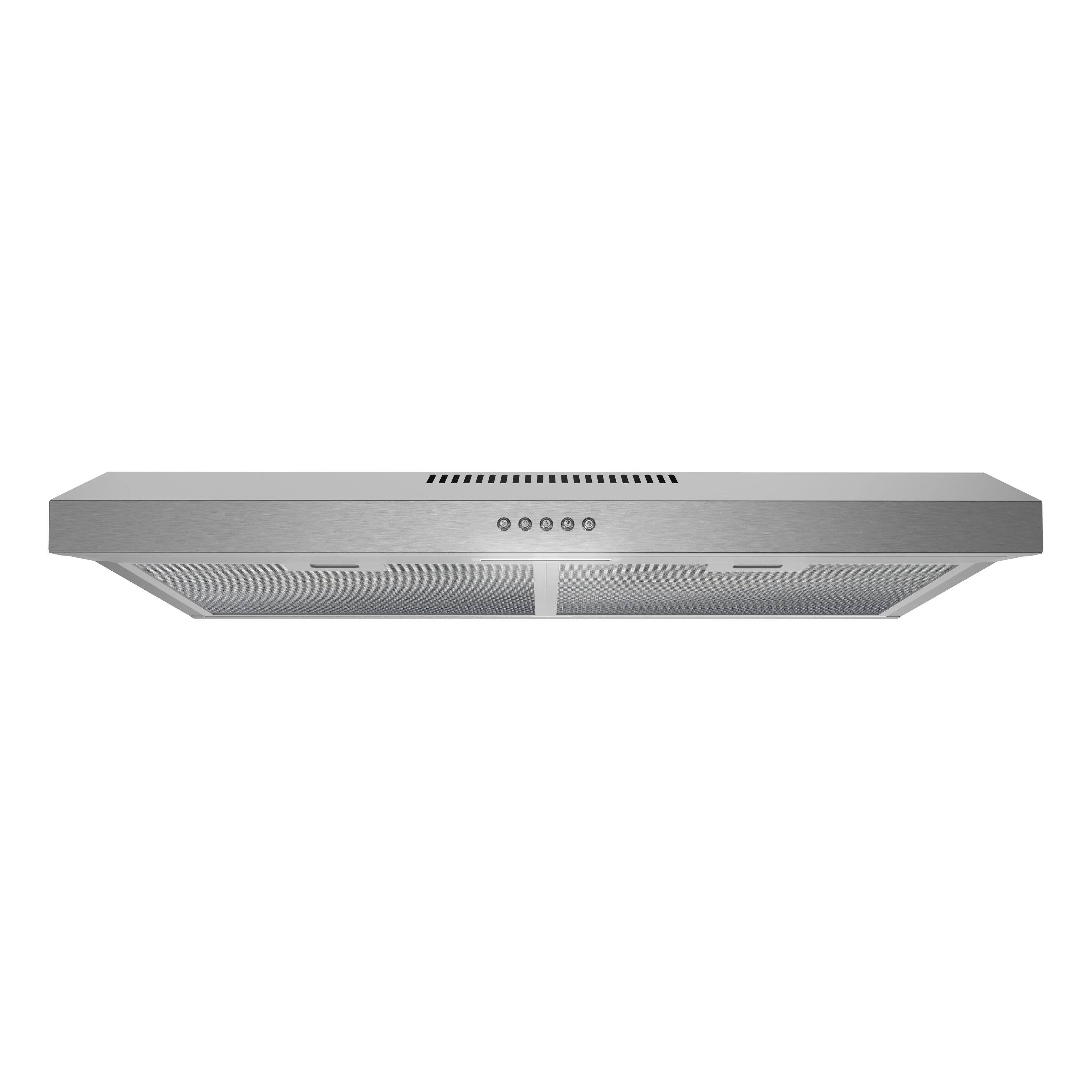 Front. Streamline - 30 in. Almone Ducted Undermount 80 CFM Range Hood, Mesh Filters, Push Button Control, LED Light - Brushed Stainless Steel.