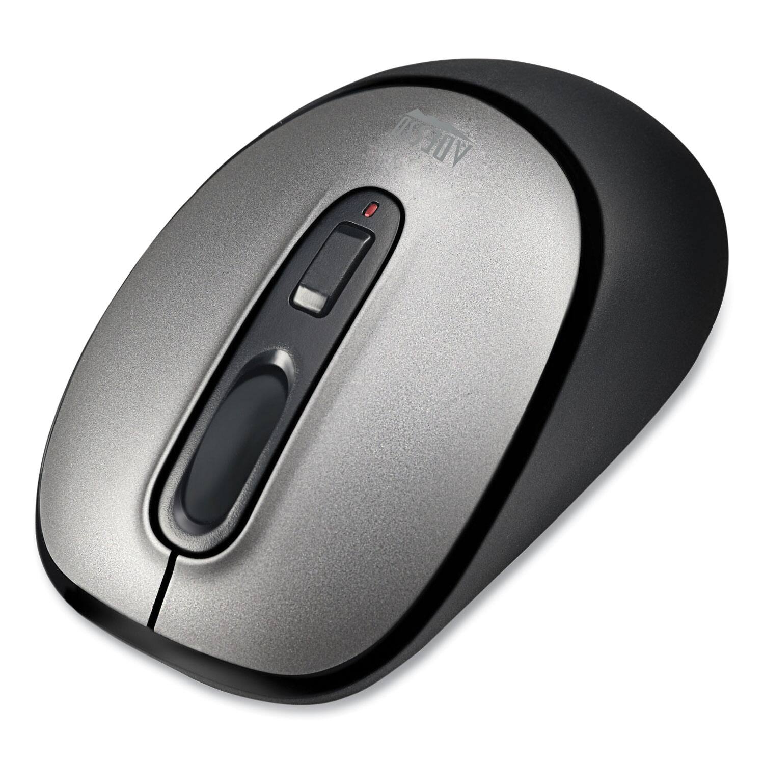 Alt View 4. Adesso - Adesso A10 2.4 GHz Frequency 30 ft. Wireless Range iMouse A10 Antimicrobial Wireless Mouse - Black/Silver - Black/Silver.