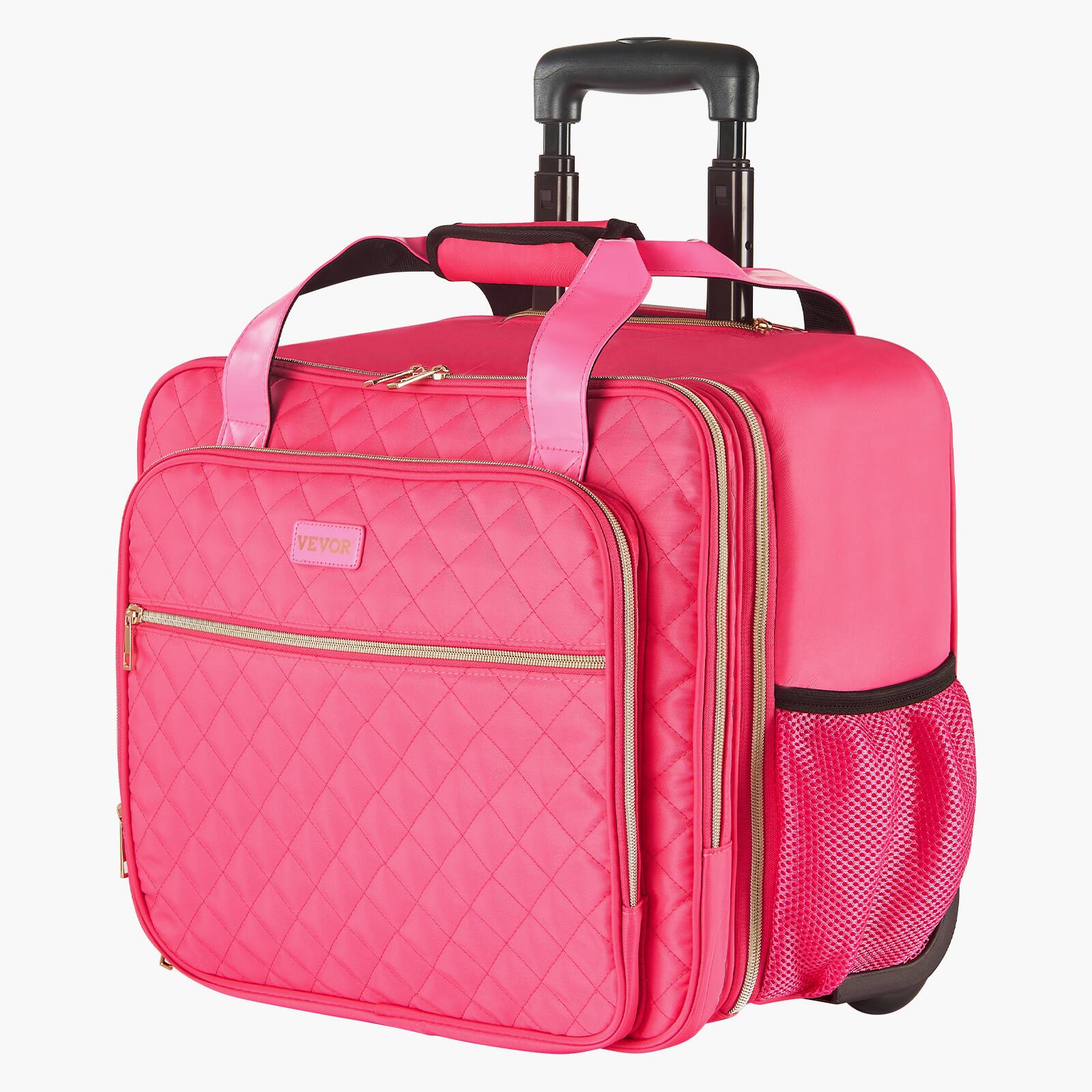 Alt View 5. VEVOR - Rolling Laptop Bag, Fits Up to 17.3 Inch Laptop, Wheeled Briefcase, Roller Computer Tote Bag - Pink.