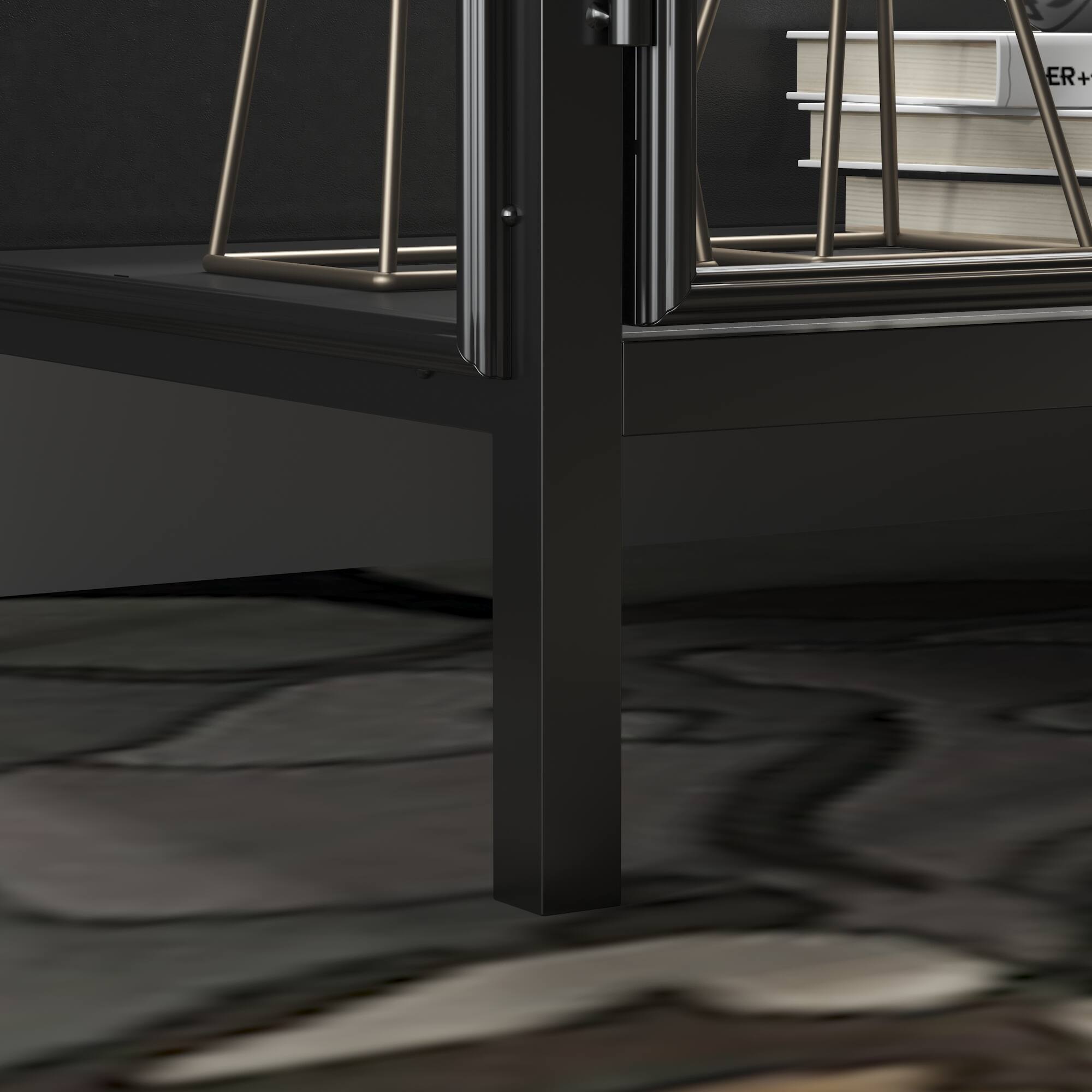 Alt View 4. Famapy - Famapy Modern Glass - Door Display Cabinet with Adjustable Lighting - Black.