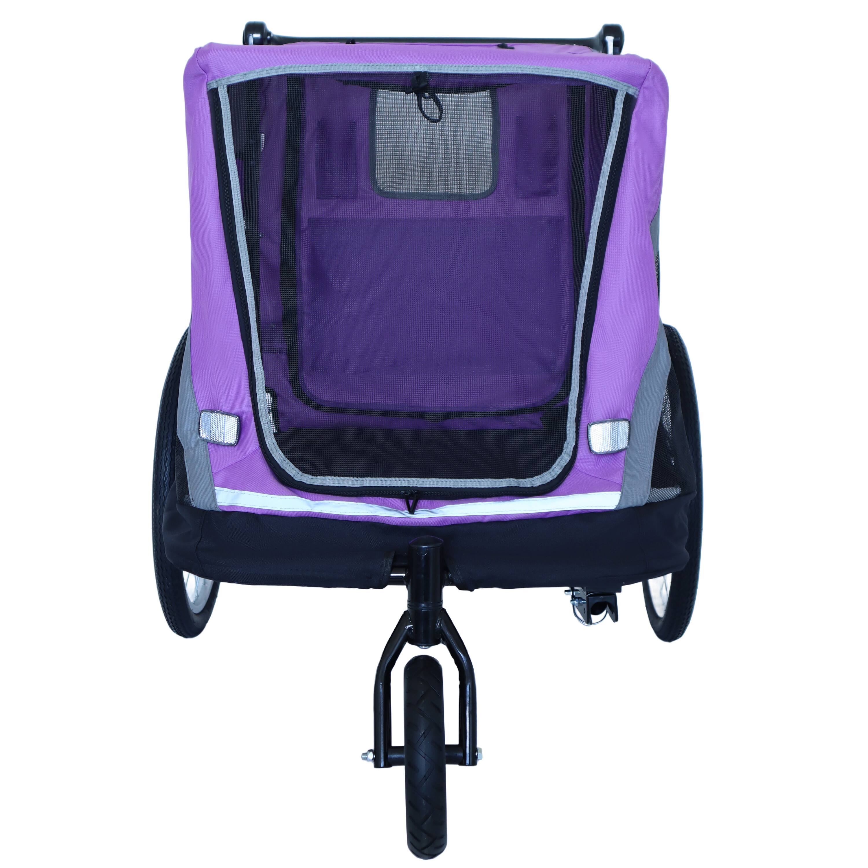 Alt View 7. Siljoy - 2‑in‑1 Bike Trailer & Push Cart for Pets, 100 lb Capacity with Detachable Hitch, Swivel Wheel & Storage Pockets.