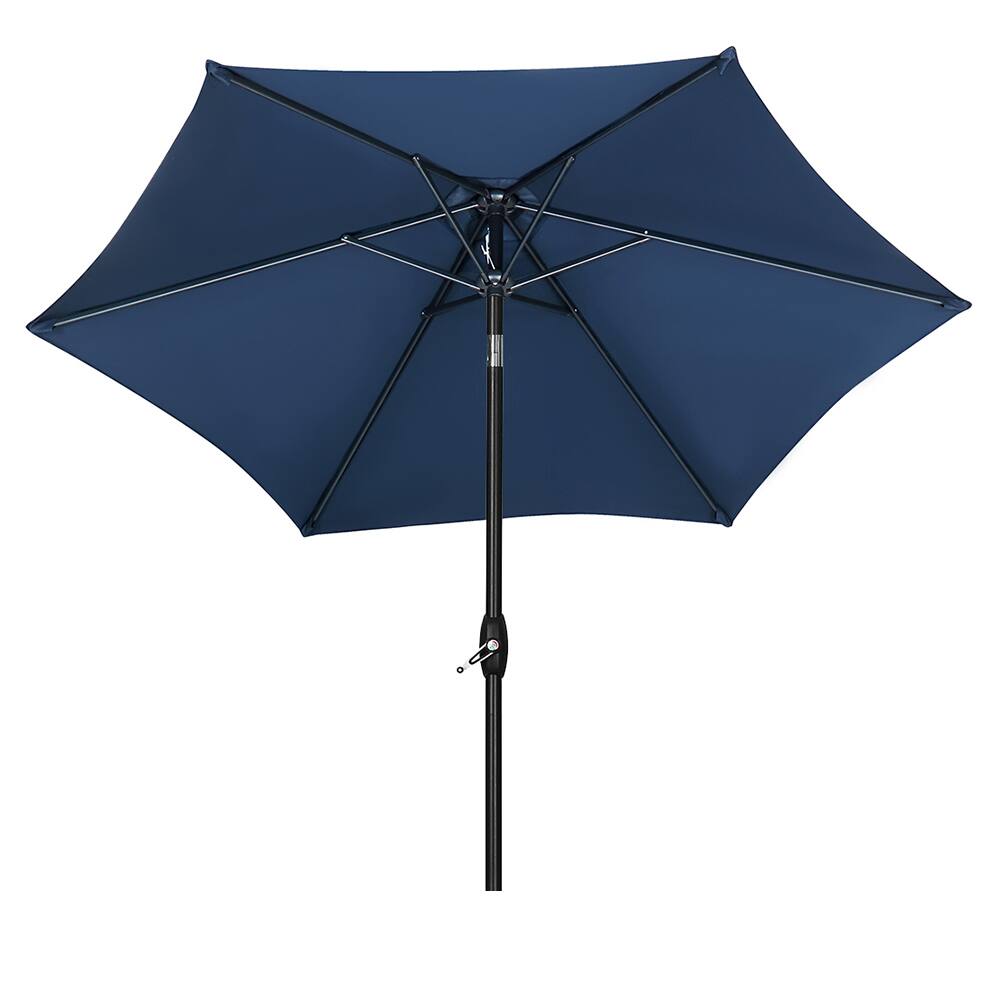 Back. Ainfox - Ainfox 9ft Patio Umbrella Without Lights - Navy Blue.