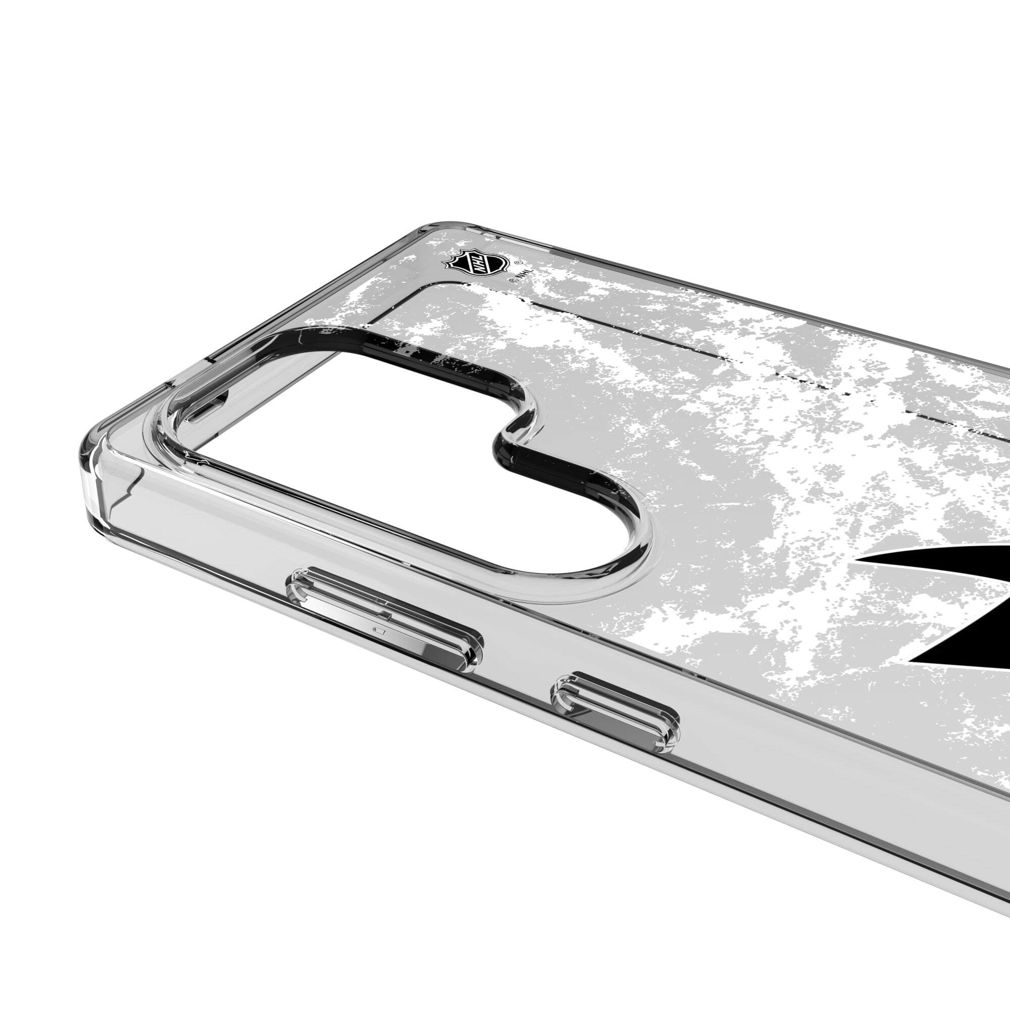 Alt View 2. Keyscaper - San Jose Sharks Galaxy Stripe Clear Ice Case - S25 - Multicolor.