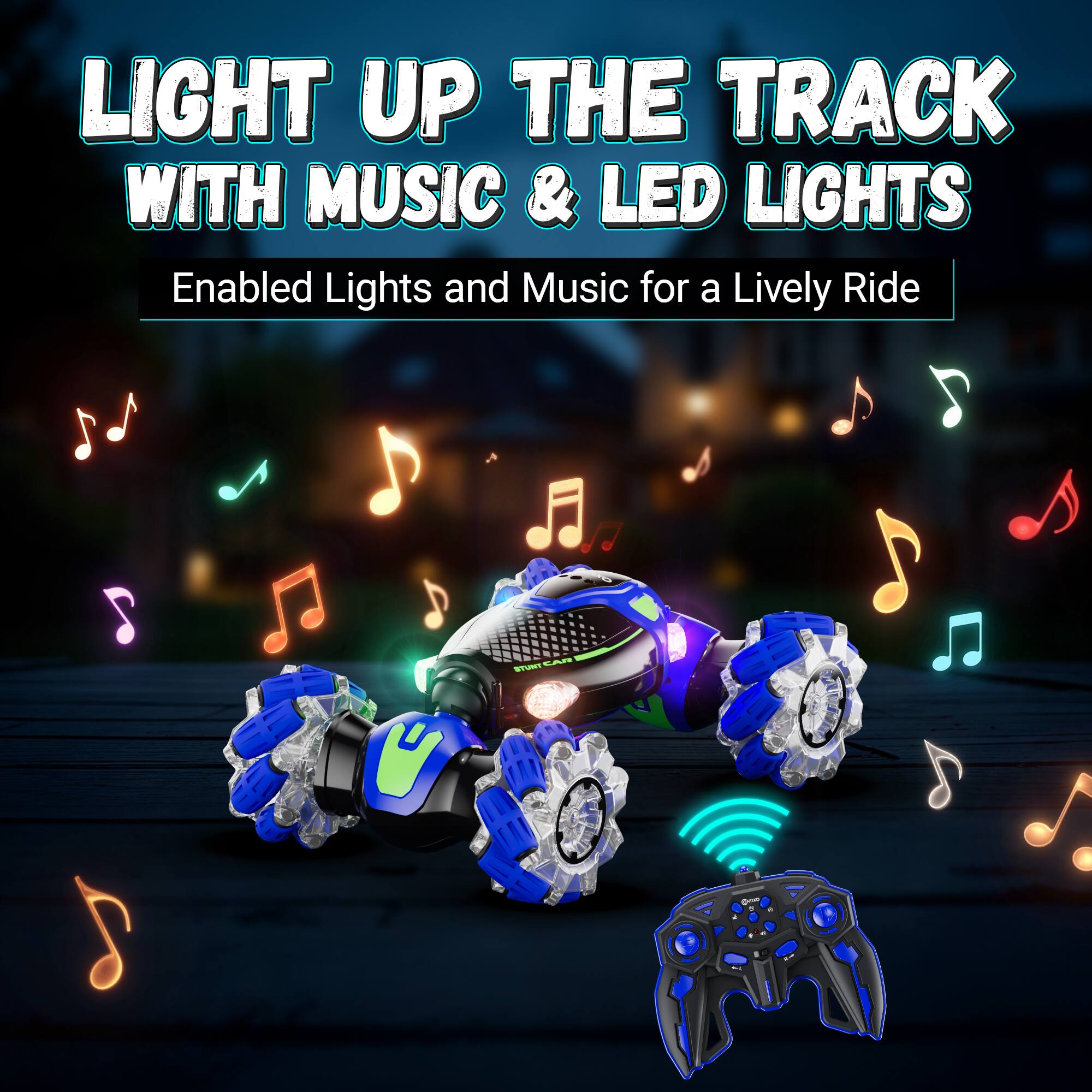LIGHT UP THE TRACK WITH MUSIC & LED LIGHTS

Enabled Lights and Music for a Lively Ride