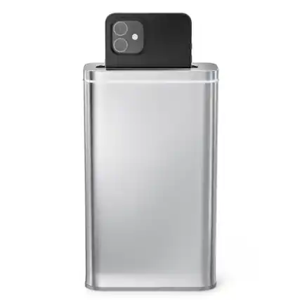 Front. simplehuman - Cleanstation Phone Sanitizer with UV-C Light - Brushed Stainless Steel.