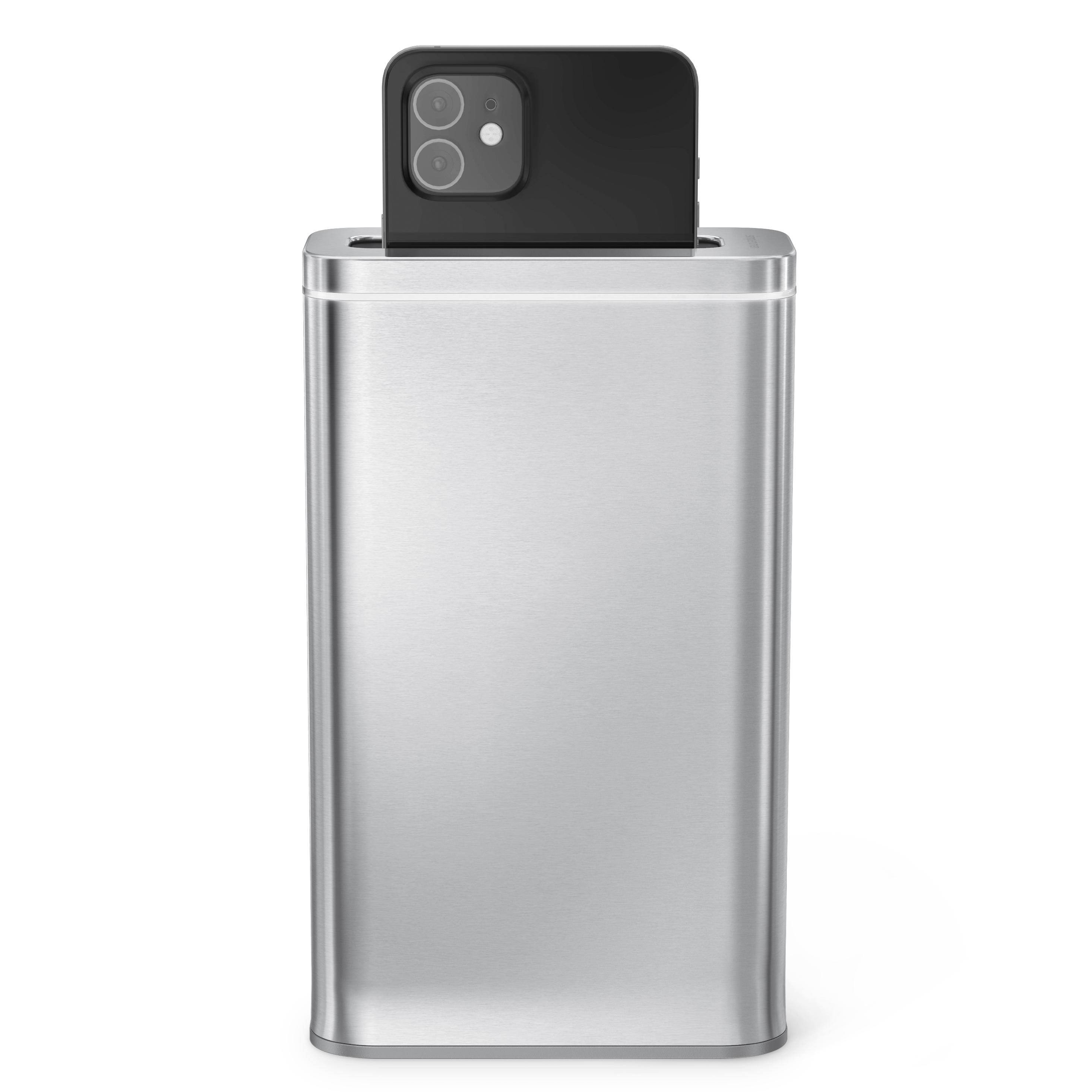 Front. simplehuman - Cleanstation Phone Sanitizer with UV-C Light - Brushed Stainless Steel.