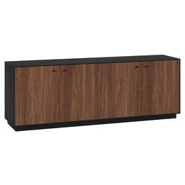 Hudson&Canal - Lillian Rectangular TV Stand for TV's up to 75" - Black Grain/Satin Walnut