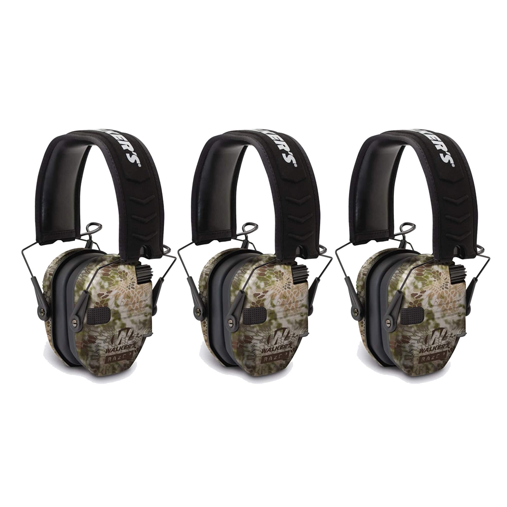 Walkers - Walker's Razor Slim Electronic Shooting Muffs 3-Pack - Kryptek Camo