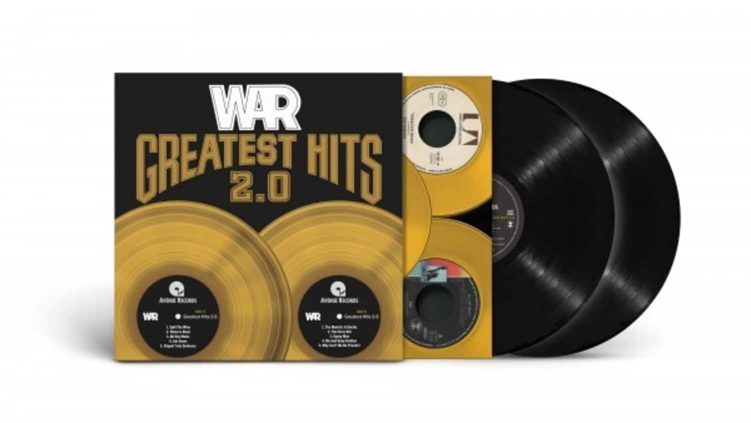 WAR  
GREATEST HITS 2.0  

AVIMI RECORDS  
WR  
1. Low Rider  
2. The Cisco Kid  
3. The World Is a Ghetto  
4. The Cisco Kid (Instrumental)  
5. The Cisco Kid (Instrumental)  

AVIMI RECORDS  
WR  
1. The Cisco Kid  
2. The Cisco Kid (Instrumental)  
3. The Cisco Kid (Instrumental)  
4. The Cisco Kid (Instrumental)  
5. The Cisco Kid (Instrumental)  

180g  
LP