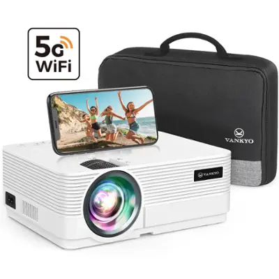 Vankyo - Leisure 470 Pro Native 1080P Projector, Full HD 5G Wireless Mini Projector - White